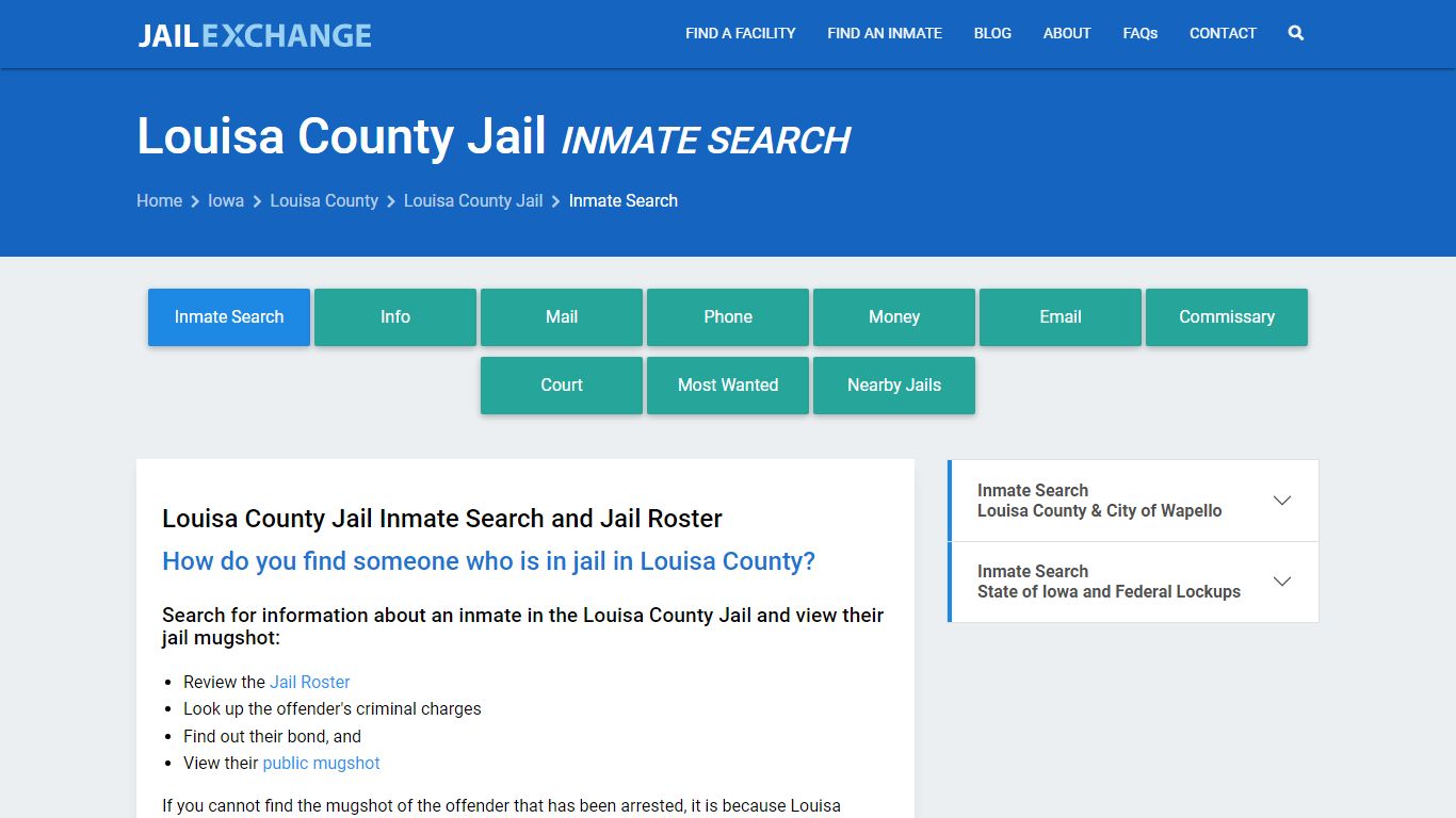 Inmate Search: Roster & Mugshots - Louisa County Jail, IA