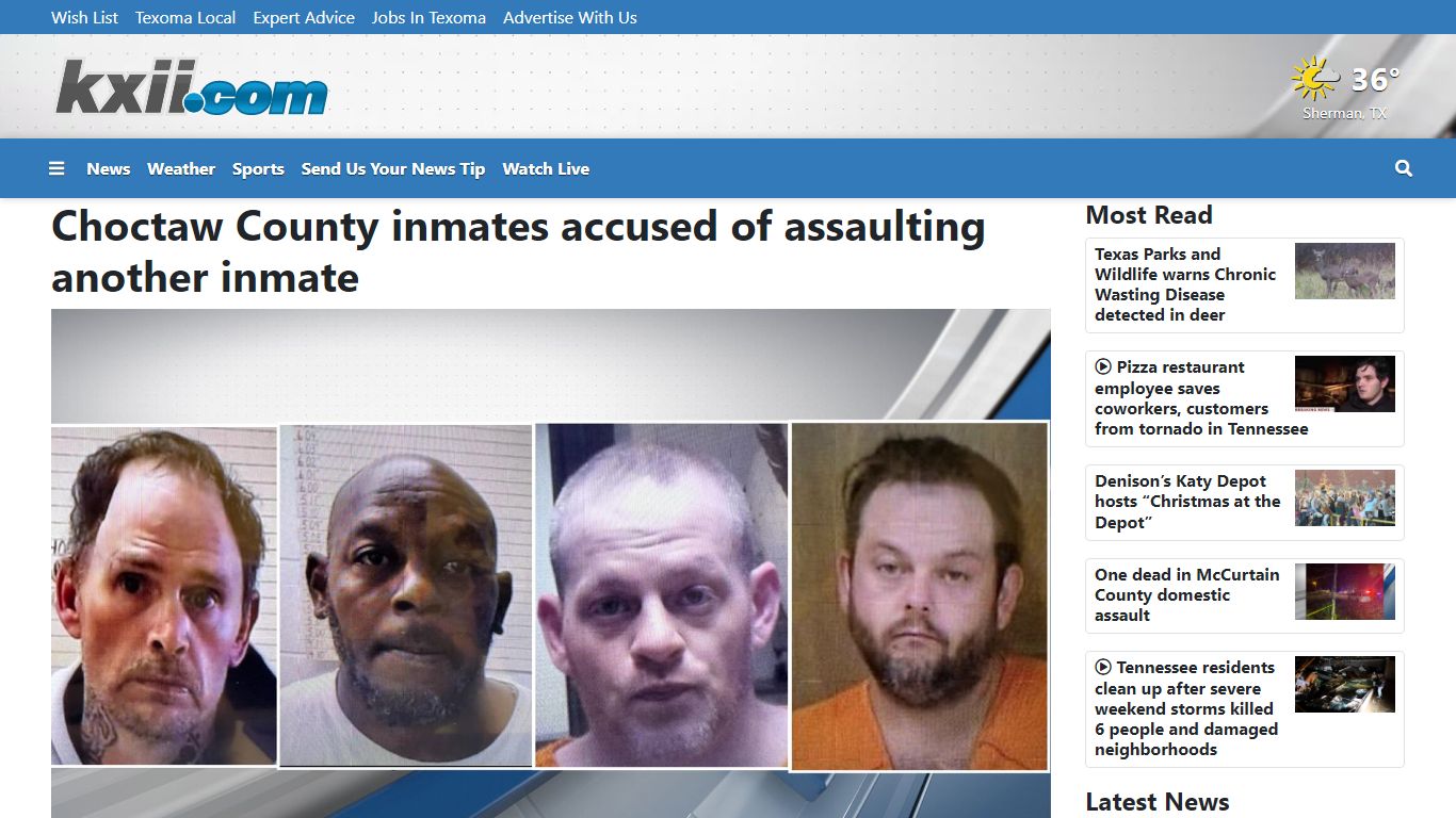 Choctaw County inmates accused of assaulting another inmate - KXII